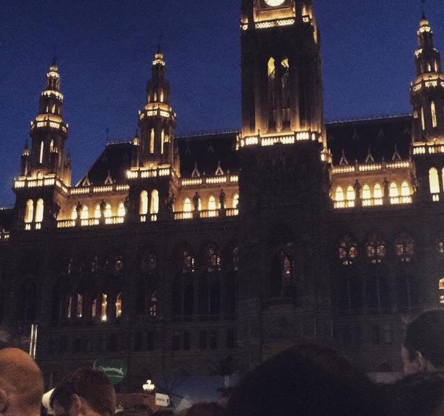 Vienna Rathaus at night